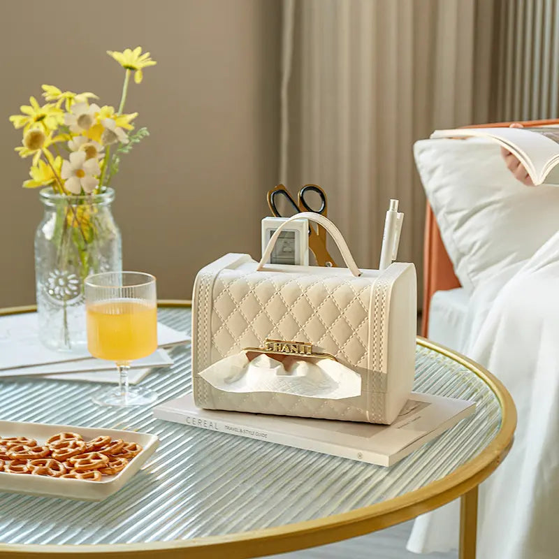 Luxury Handbag-Inspired Tissue Box & Organizer