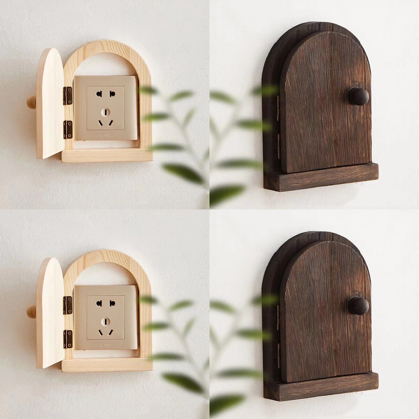 Creative Wooden Door Switch Socket Protective Cover