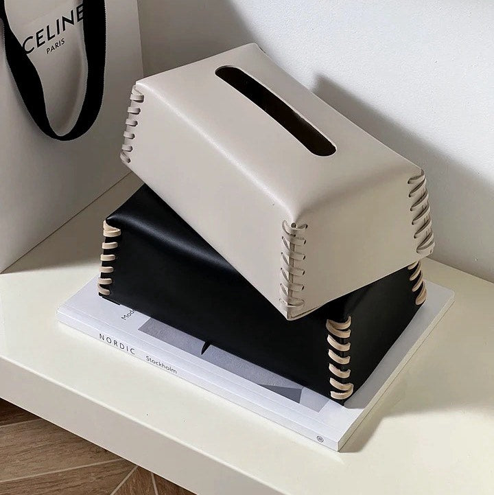 Chic-Stitch Luxurious PU Leather Napkin Tissue Box