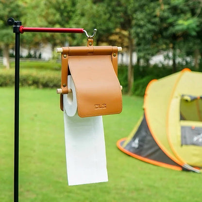 Outdoor Portable PU Leather Toilet Paper Holder