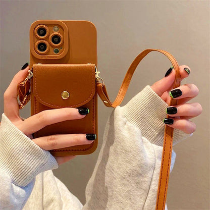 Luxury Leather Crossbody iPhone Case for Everyday Style