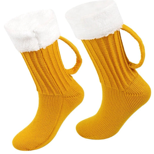 Autumn Cheers 3D Beer Mug Cozy Socks