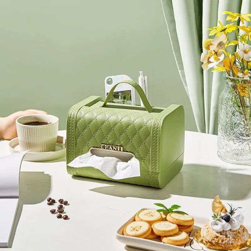 Luxury Handbag-Inspired Tissue Box & Organizer