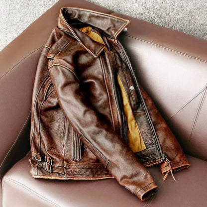 Vintage Leather Jacket with Bold Style and All-Day Comfort