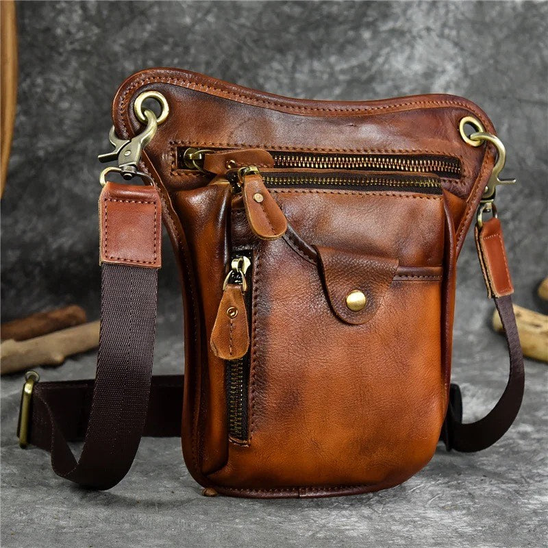 Premium Men's Genuine Leather Crossbody Shoulder Bag