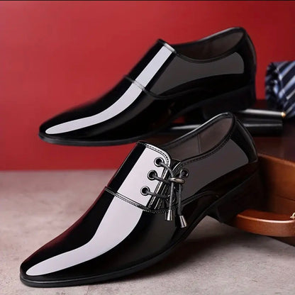 New Men’s Pointed Toe Patent Leather Dress Shoes