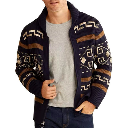 Men’s Voyage Weave Geometric Knit Cardigan