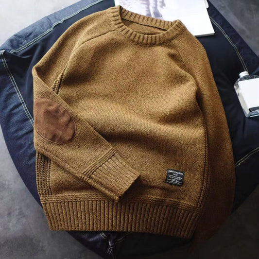 Heritage Comfort Knit Sweater with Elbow Accents