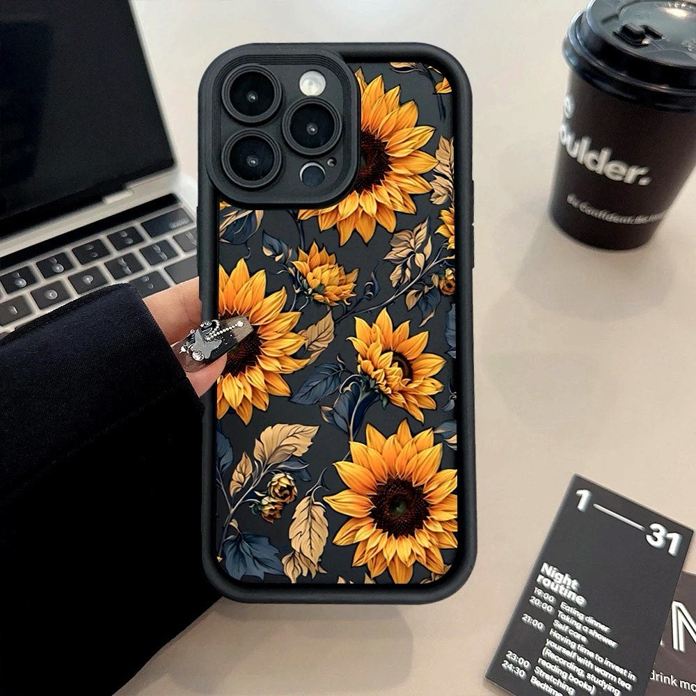 Sunflower Radiance iPhone Case with Robust Silicone Protection