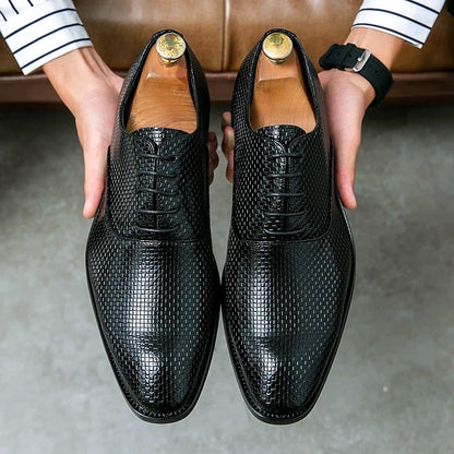 Gentlemen’s Woven Leather Dress Oxford Shoes