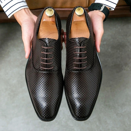 Gentlemen’s Woven Leather Dress Oxford Shoes