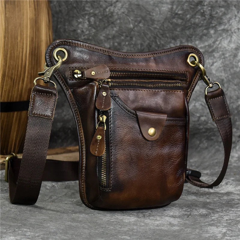 Premium Men's Genuine Leather Crossbody Shoulder Bag