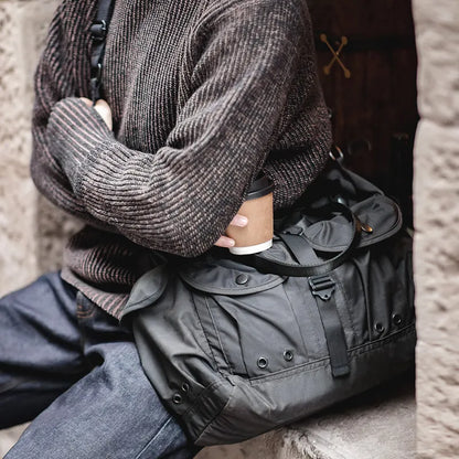 Versatile Wax Canvas Travel Satchel - Male Handbag