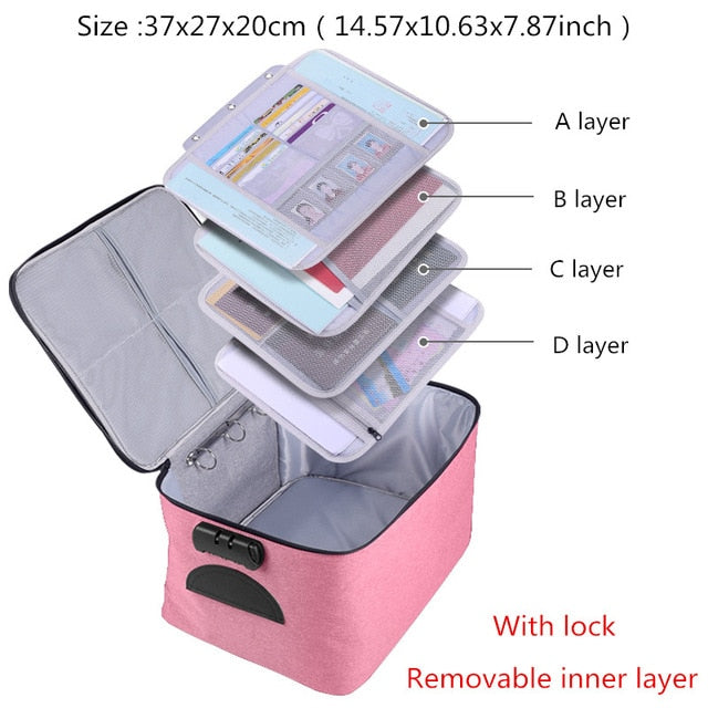 Document Organizer Briefcase A4 Folder Holder