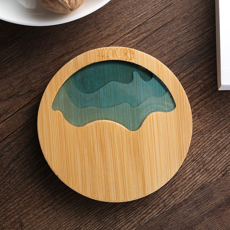 Exquisite Translucent Bamboo Epoxy Coffee/Tea Coaster