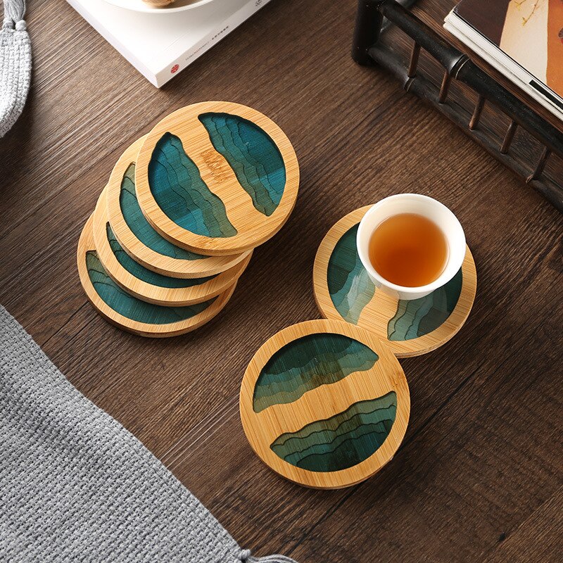 Exquisite Translucent Bamboo Epoxy Coffee/Tea Coaster