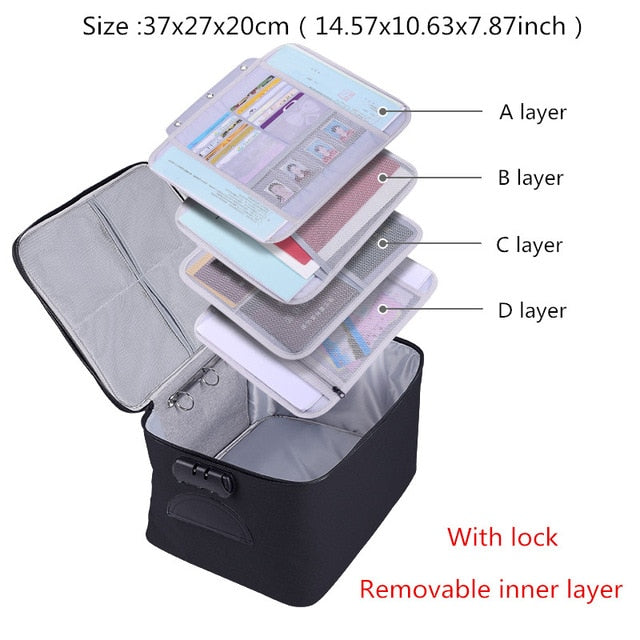 Document Organizer Briefcase A4 Folder Holder