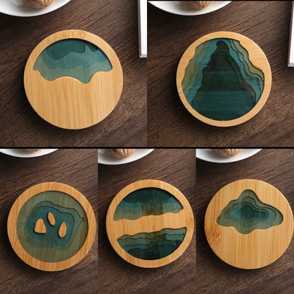 Exquisite Translucent Bamboo Epoxy Coffee/Tea Coaster