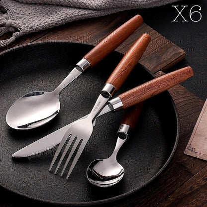 Artisan’s Craft Luxury Wooden Handle Stainless Steel Cutlery Set