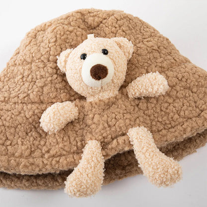 Warm Cozy Teddy Bear Hat for autumn and Winter