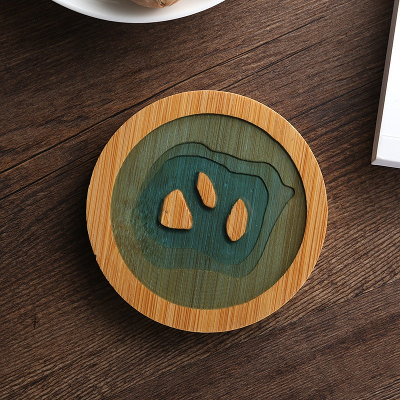 Exquisite Translucent Bamboo Epoxy Coffee/Tea Coaster