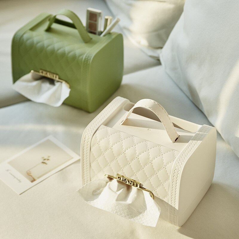 Luxury Handbag-Inspired Tissue Box & Organizer