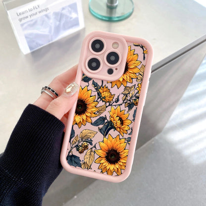 Sunflower Radiance iPhone Case with Robust Silicone Protection