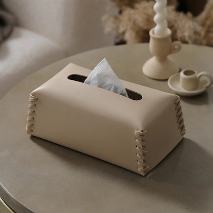 Chic-Stitch Luxurious PU Leather Napkin Tissue Box