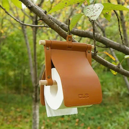 Outdoor Portable PU Leather Toilet Paper Holder