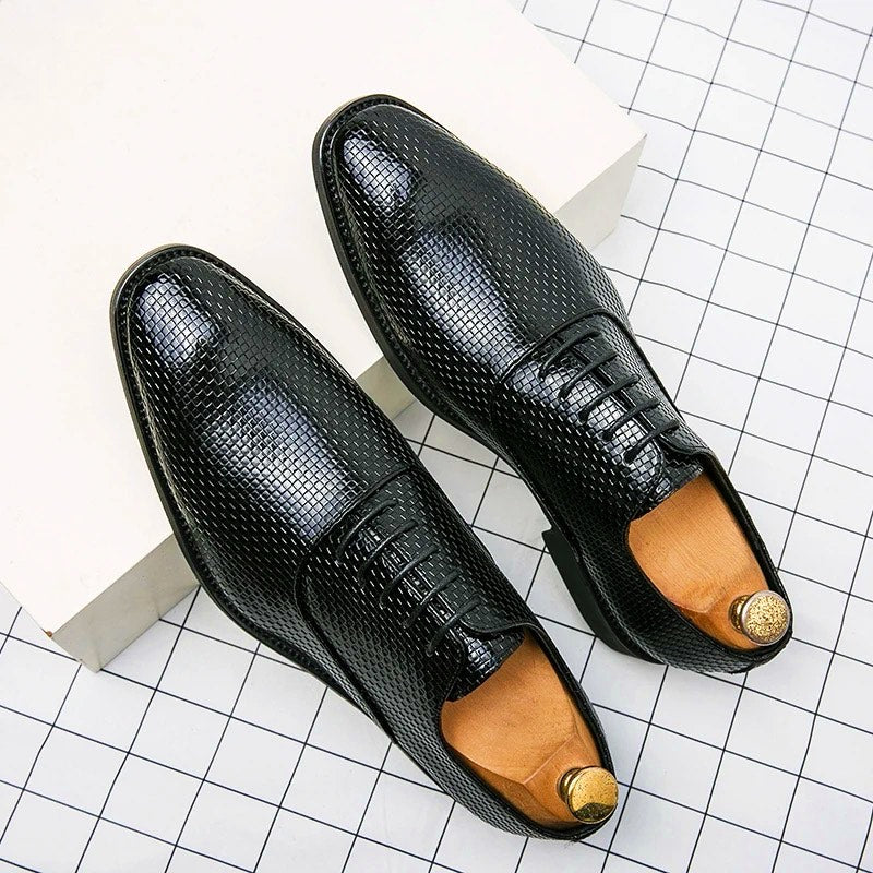 Gentlemen’s Woven Leather Dress Oxford Shoes