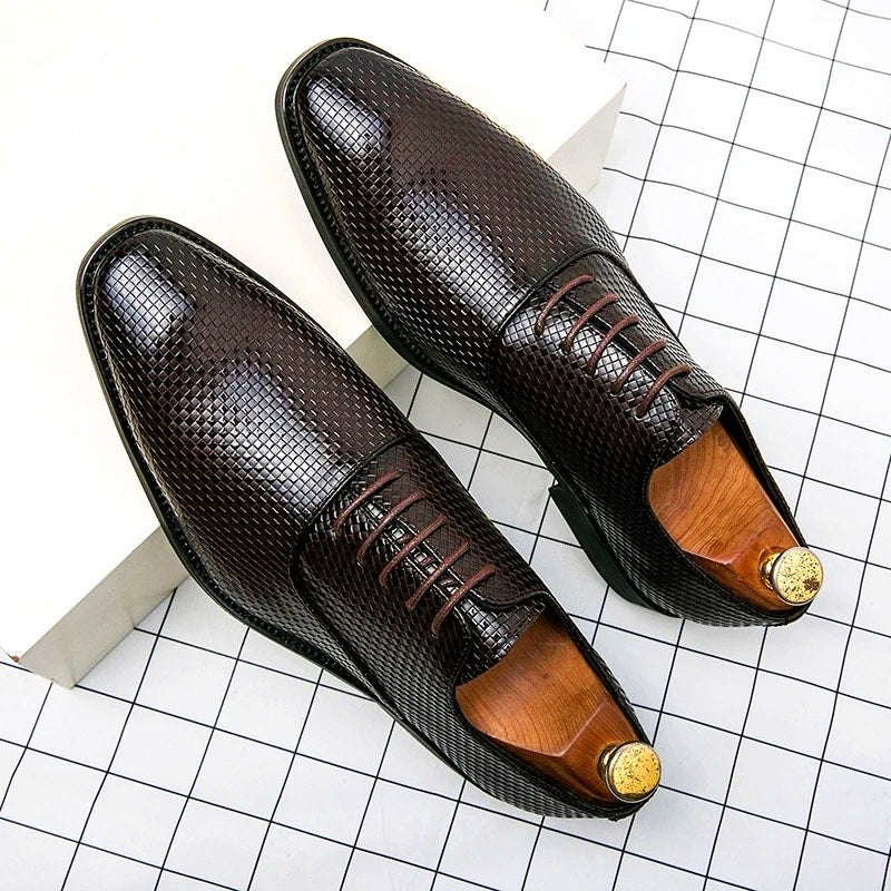 Gentlemen’s Woven Leather Dress Oxford Shoes