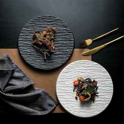 Artisan Stone Grain Ceramic Plates