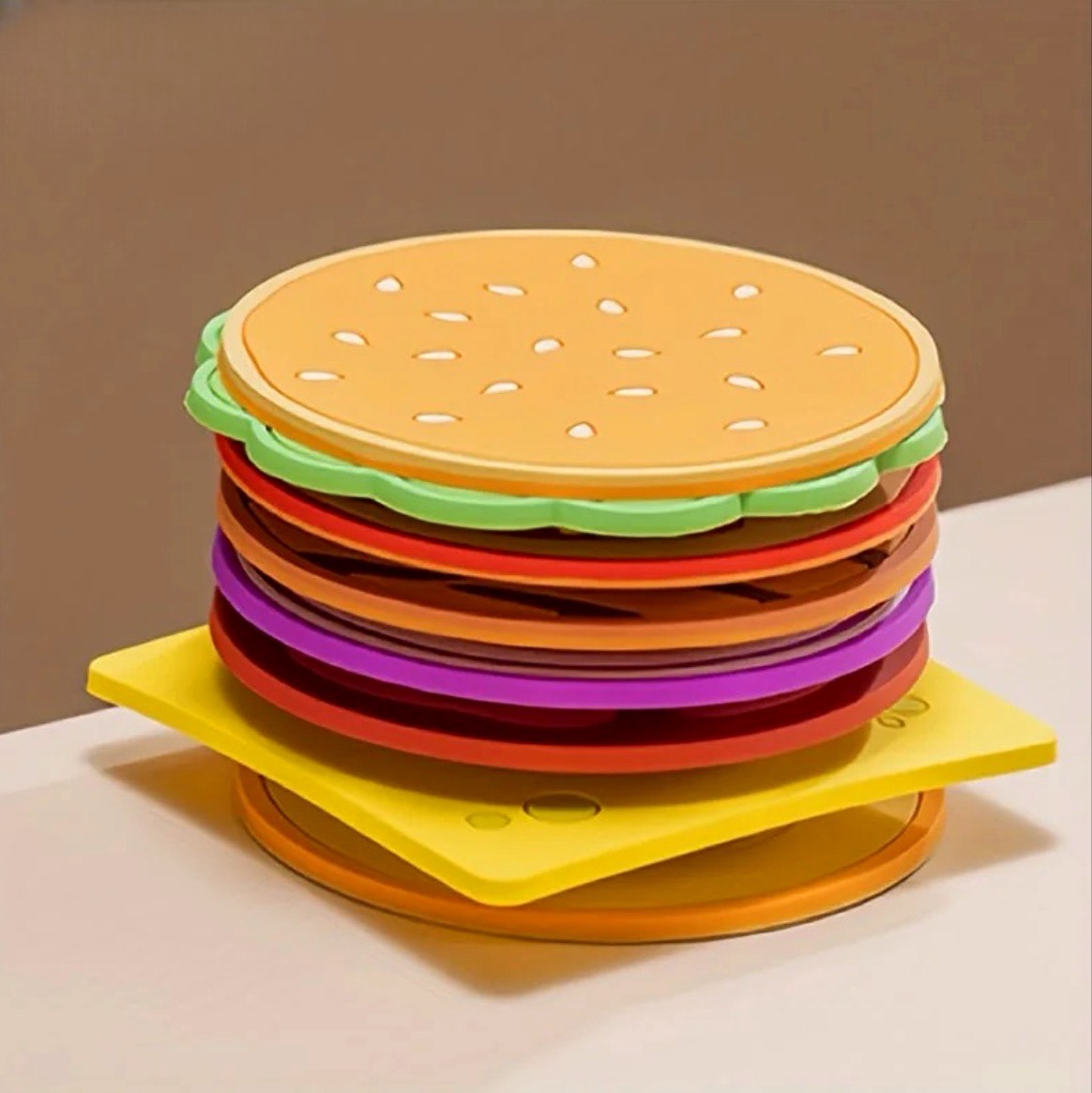 McCoaster’s 8-Piece Burger Stack Coasters Set