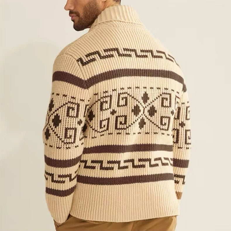 Men’s Voyage Weave Geometric Knit Cardigan