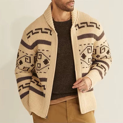 Men’s Voyage Weave Geometric Knit Cardigan