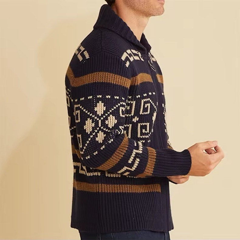 Men’s Voyage Weave Geometric Knit Cardigan