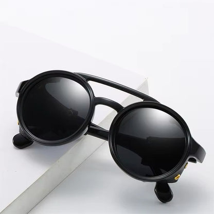 Eclipse Royale Steampunk Leather Shield Sunglasses