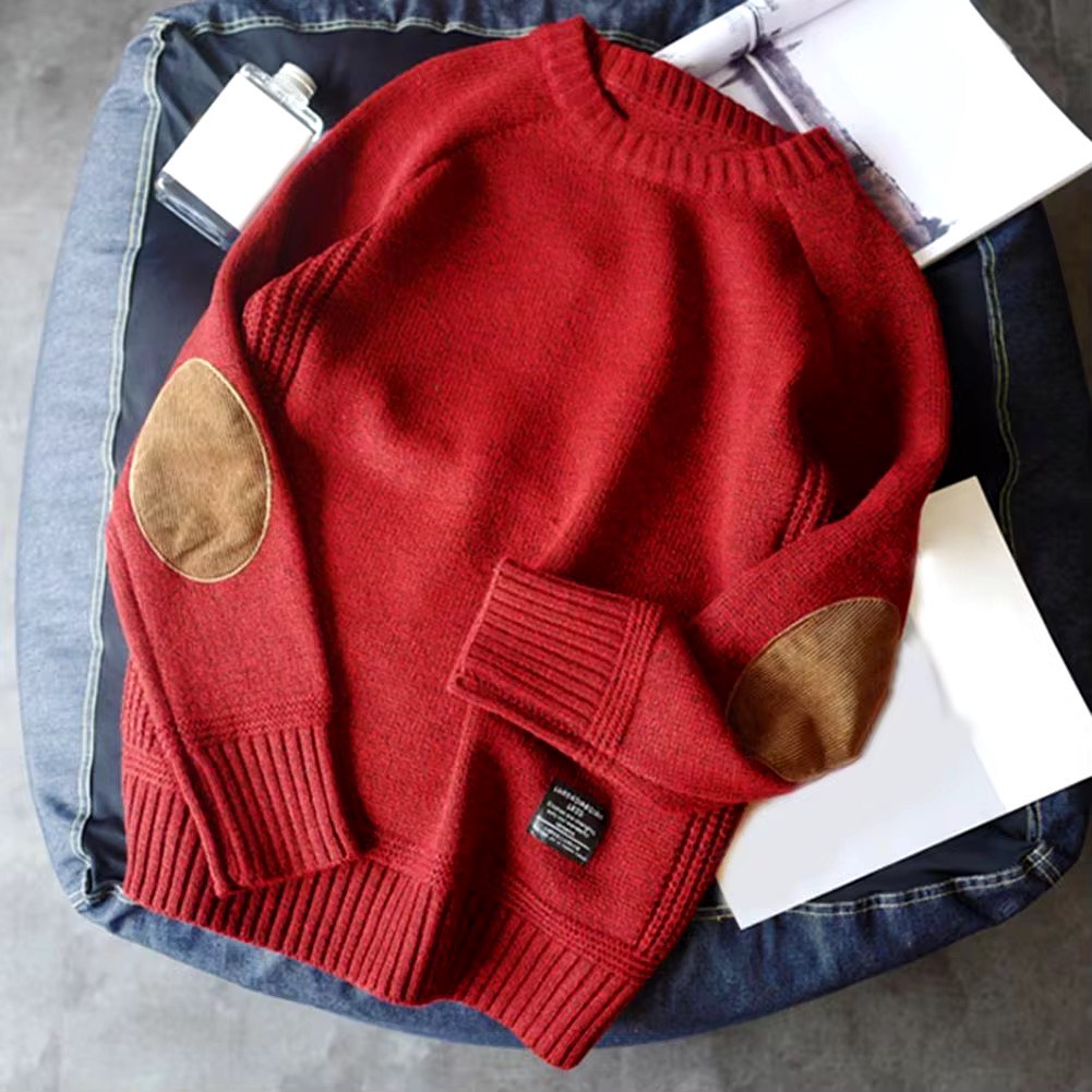 Heritage Comfort Knit Sweater with Elbow Accents