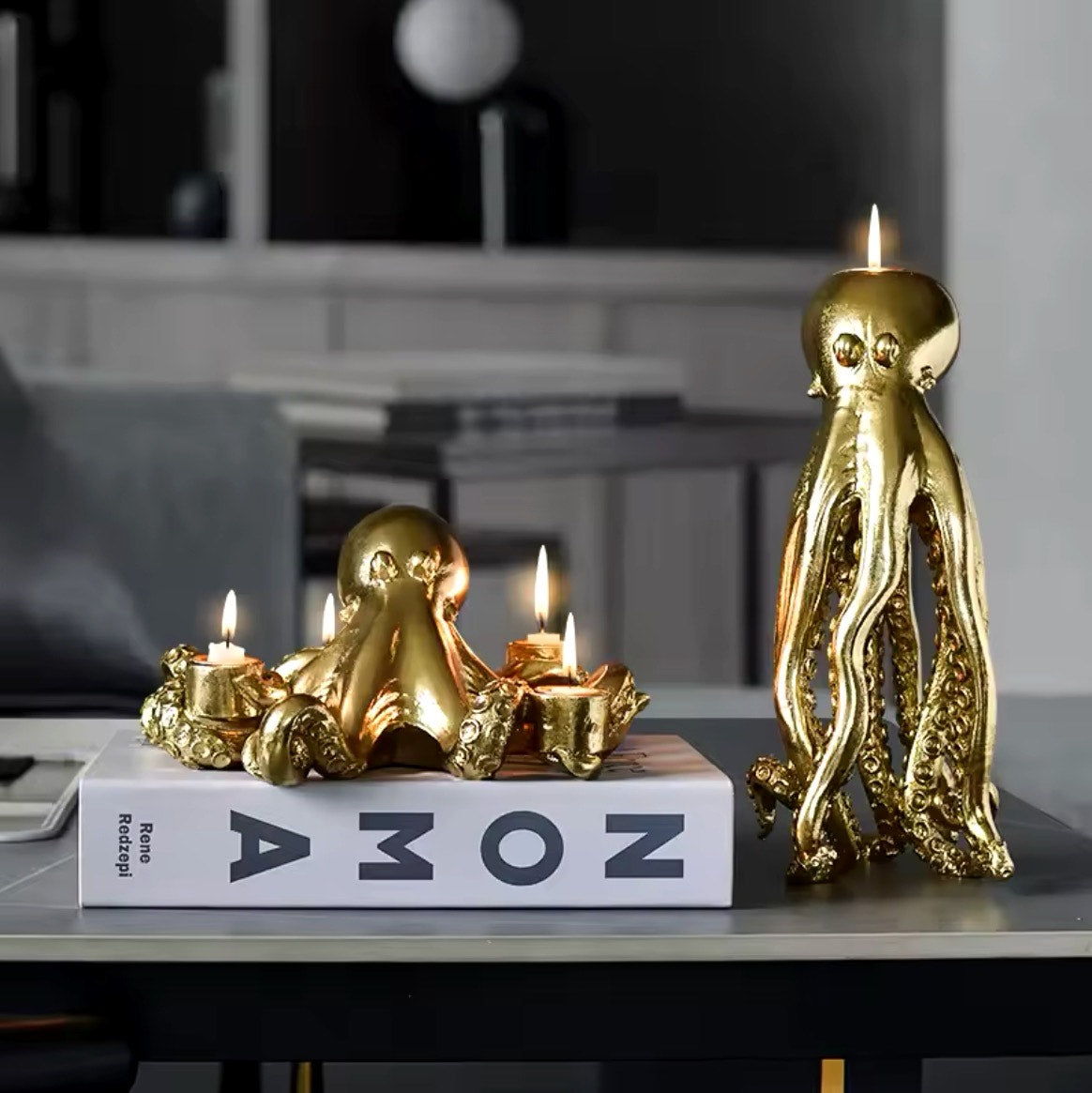 Golden Candletopus: Nautical Octopus Candle Holder