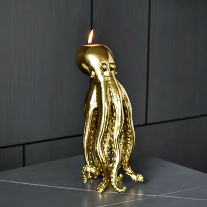 Golden Candletopus: Nautical Octopus Candle Holder