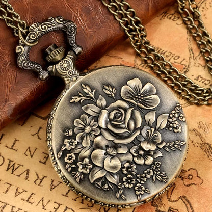 VintageBronze Floral Pocket Watch