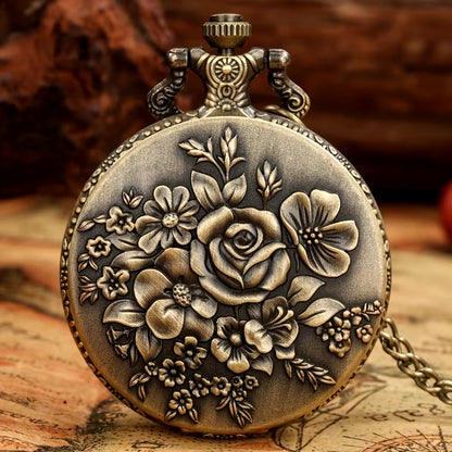 VintageBronze Floral Pocket Watch