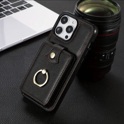 Leather Ring Buckle Phone Case for iphone