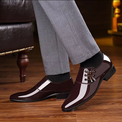 New Men’s Pointed Toe Patent Leather Dress Shoes