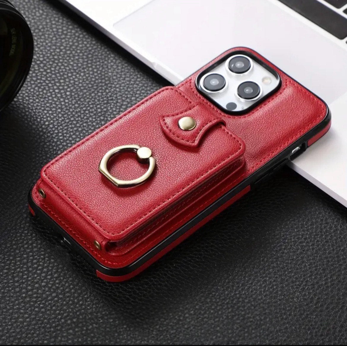 Leather Ring Buckle Phone Case for iphone