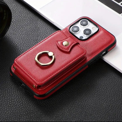 Leather Ring Buckle Phone Case for iphone