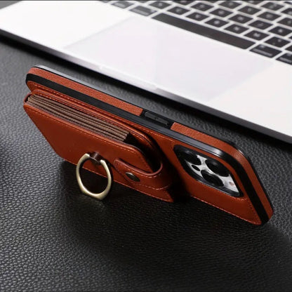 Leather Ring Buckle Phone Case for iphone