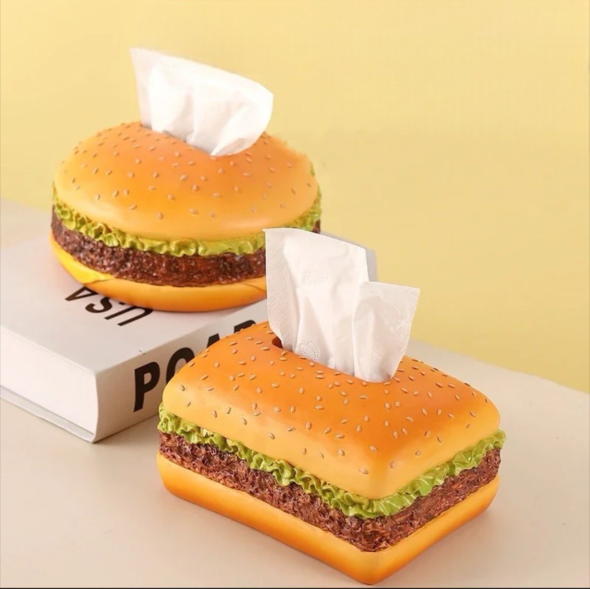 Funny Hamburger Tissue Box: Whimsical Decor for a Lighthearted Touch