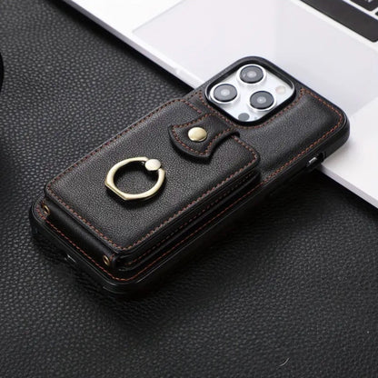 Leather Ring Buckle Phone Case for iphone