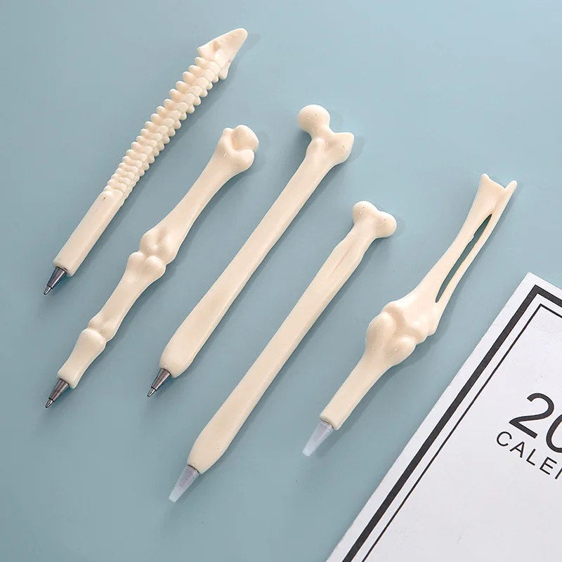 5-Piece Novelty Bone-Shaped Ballpoint Pens